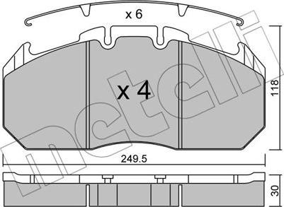 Metelli 22-0587-0 - Гальмівні колодки, дискові гальма avtolavka.club