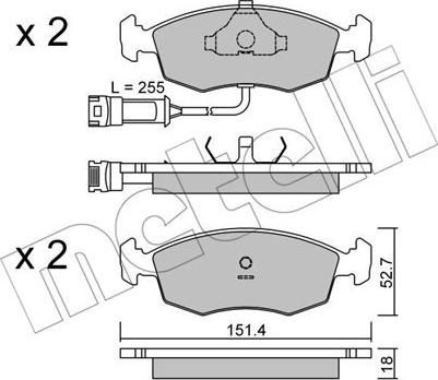 Metelli 22-0094-0 - Гальмівні колодки, дискові гальма avtolavka.club