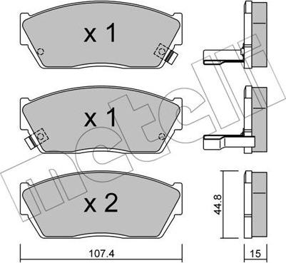 Metelli 22-0054-2 - Гальмівні колодки, дискові гальма avtolavka.club