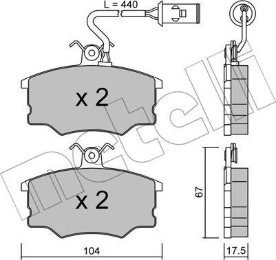 Metelli 22-0053-1 - Гальмівні колодки, дискові гальма avtolavka.club