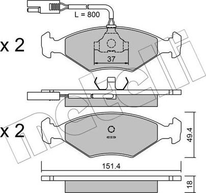 Metelli 22-0057-0 - Гальмівні колодки, дискові гальма avtolavka.club