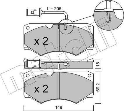 Metelli 22-0014-3 - Гальмівні колодки, дискові гальма avtolavka.club