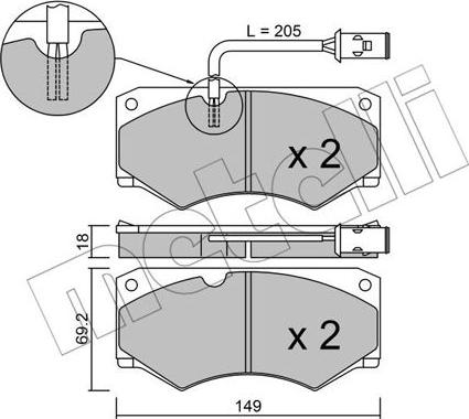 Metelli 22-0014-2 - Гальмівні колодки, дискові гальма avtolavka.club