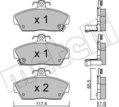 Metelli 22-0119-0 - Гальмівні колодки, дискові гальма avtolavka.club