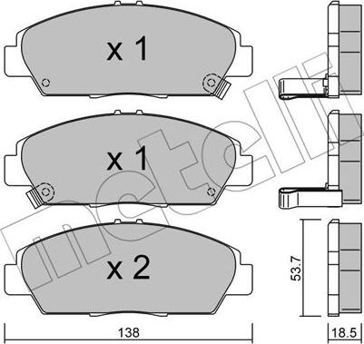 Metelli 22-0172-0 - Гальмівні колодки, дискові гальма avtolavka.club