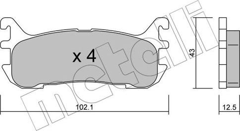 Metelli 22-0393-0 - Гальмівні колодки, дискові гальма avtolavka.club