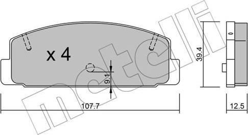 Metelli 22-0302-2 - Гальмівні колодки, дискові гальма avtolavka.club