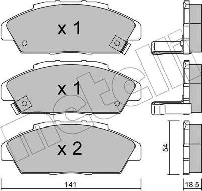 Metelli 22-0385-0 - Гальмівні колодки, дискові гальма avtolavka.club