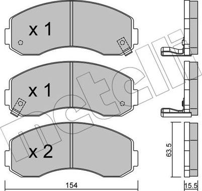 Metelli 22-0377-0 - Гальмівні колодки, дискові гальма avtolavka.club