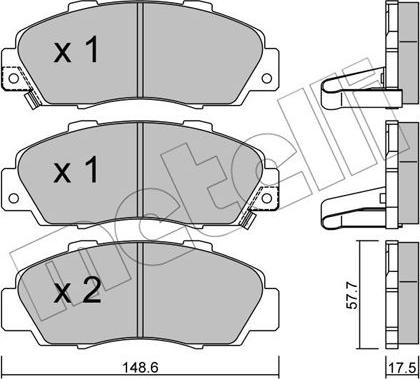 Metelli 22-0298-0 - Гальмівні колодки, дискові гальма avtolavka.club