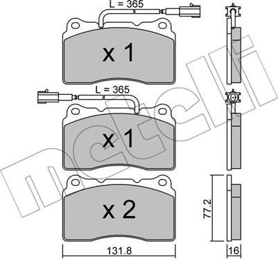 Metelli 22-0288-4 - Гальмівні колодки, дискові гальма avtolavka.club