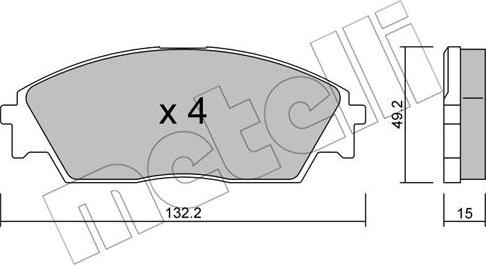 Metelli 22-0236-0 - Гальмівні колодки, дискові гальма avtolavka.club