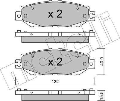 Metelli 22-0759-1 - Гальмівні колодки, дискові гальма avtolavka.club