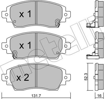 Metelli 22-0750-0 - Гальмівні колодки, дискові гальма avtolavka.club