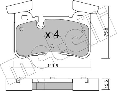 Metelli 22-1199-0 - Гальмівні колодки, дискові гальма avtolavka.club