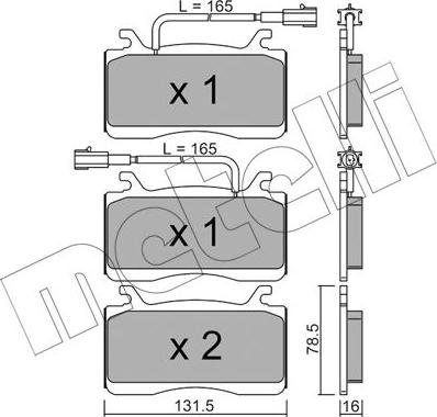 Metelli 22-1141-0 - Гальмівні колодки, дискові гальма avtolavka.club