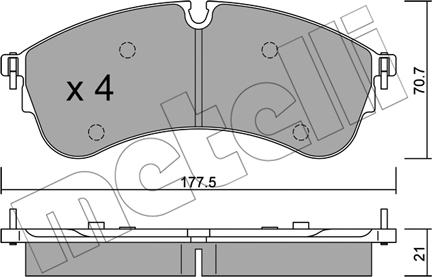 Metelli 22-1174-0 - Гальмівні колодки, дискові гальма avtolavka.club