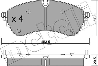 Metelli 22-1173-0 - Гальмівні колодки, дискові гальма avtolavka.club