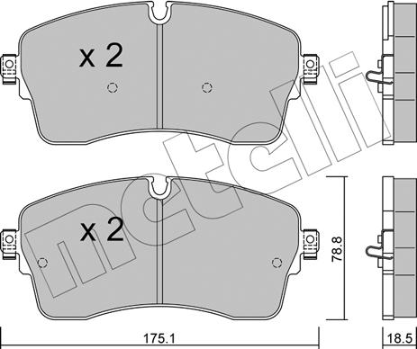 Metelli 22-1250-1 - Гальмівні колодки, дискові гальма avtolavka.club