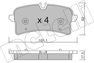 Metelli 22-1261-0 - Гальмівні колодки, дискові гальма avtolavka.club