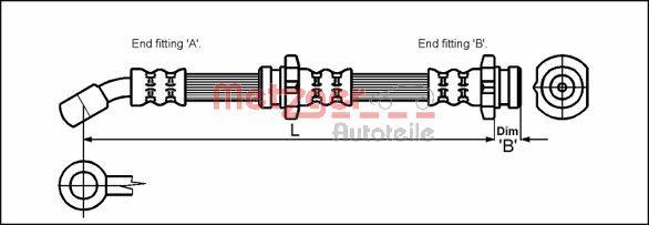 Metzger 4114691 - Гальмівний шланг avtolavka.club