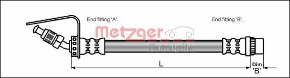 Metzger 4114762 - Гальмівний шланг avtolavka.club