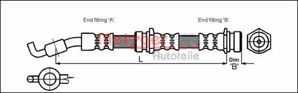 Metzger 4114722 - Гальмівний шланг avtolavka.club