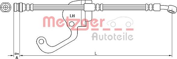 Metzger 4116229 - Гальмівний шланг avtolavka.club