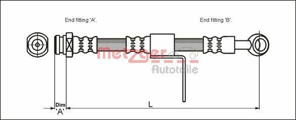 Metzger 4110431 - Гальмівний шланг avtolavka.club