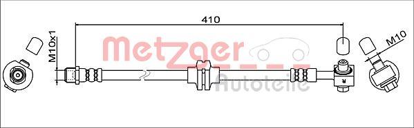 Metzger 4111608 - Гальмівний шланг avtolavka.club