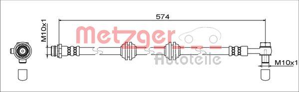 Metzger 4111760 - Гальмівний шланг avtolavka.club