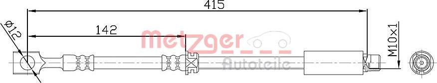 Metzger 4113679 - Гальмівний шланг avtolavka.club