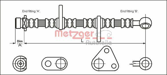 Metzger 4113601 - Гальмівний шланг avtolavka.club