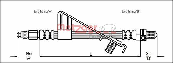 Metzger 4112528 - Гальмівний шланг avtolavka.club