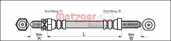 Metzger 4112103 - Гальмівний шланг avtolavka.club