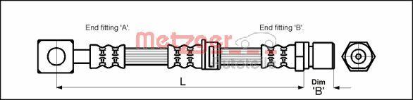 Metzger 4112814 - Гальмівний шланг avtolavka.club