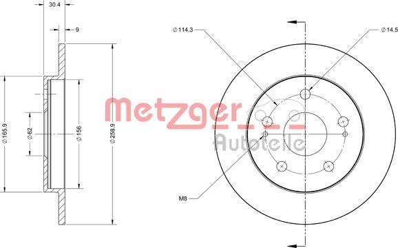 Metzger 6110498 - Гальмівний диск avtolavka.club