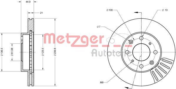 Metzger 6110454 - Гальмівний диск avtolavka.club