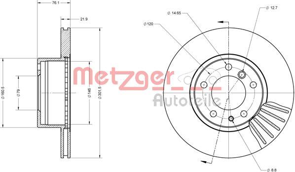 Metzger 6110461 - Гальмівний диск avtolavka.club