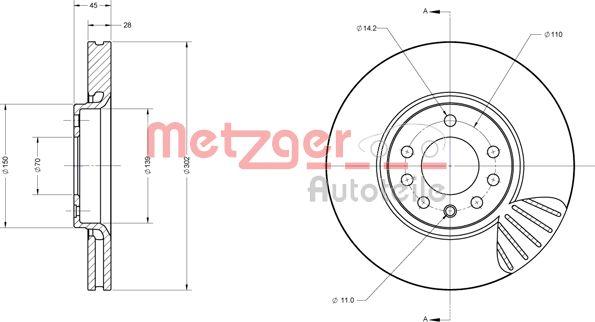 Metzger 6110404 - Гальмівний диск avtolavka.club