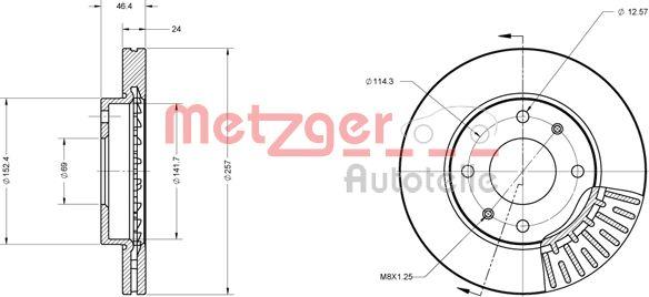 Metzger 6110433 - Гальмівний диск avtolavka.club