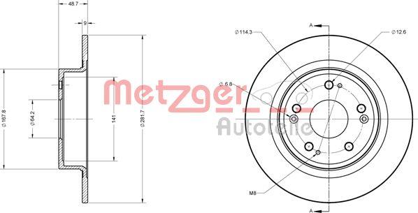 Metzger 6110426 - Гальмівний диск avtolavka.club