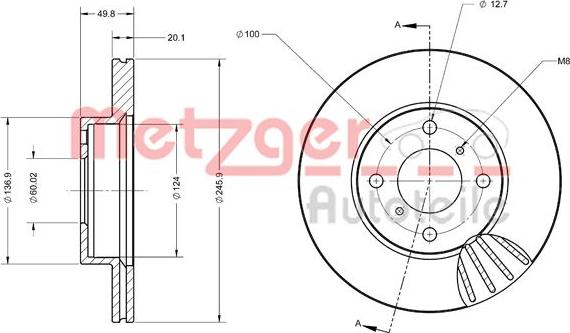 Metzger 6110470 - Гальмівний диск avtolavka.club