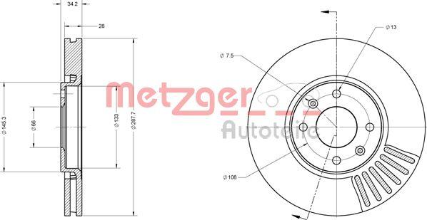 Metzger 6110562 - Гальмівний диск avtolavka.club