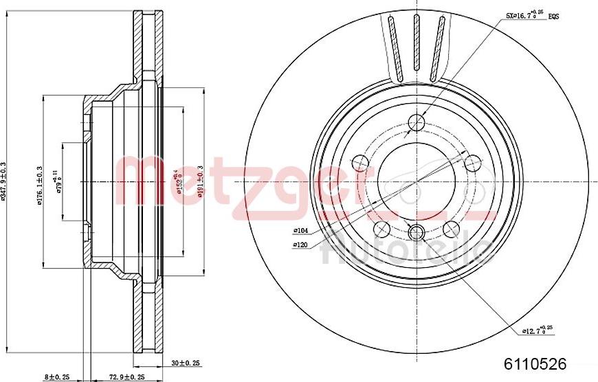 Metzger 6110526 - Гальмівний диск avtolavka.club