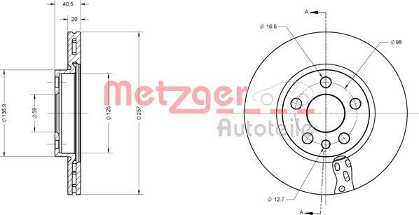 Metzger 6110528 - Гальмівний диск avtolavka.club