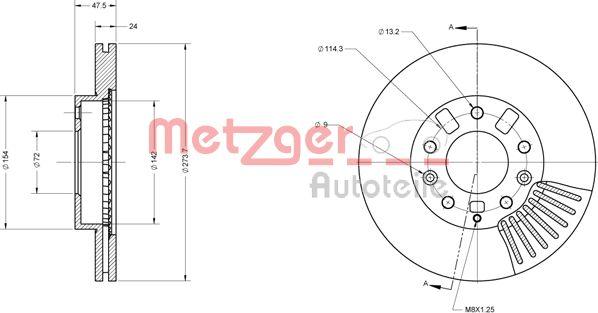 Metzger 6110523 - Гальмівний диск avtolavka.club