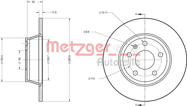 Metzger 6110574 - Гальмівний диск avtolavka.club