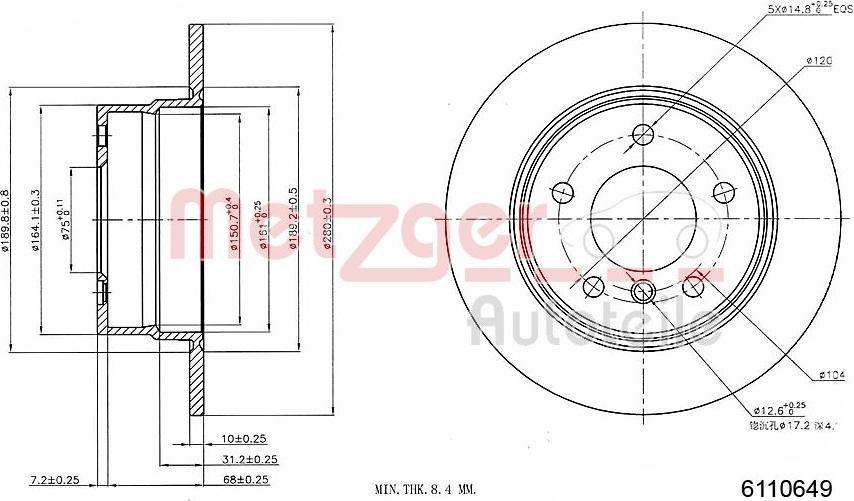 Metzger 6110649 - Гальмівний диск avtolavka.club