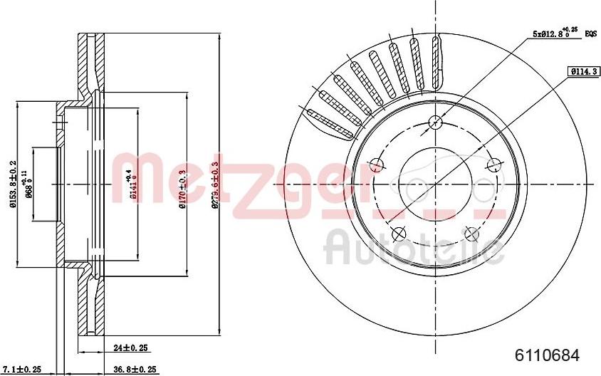 Metzger 6110684 - Гальмівний диск avtolavka.club